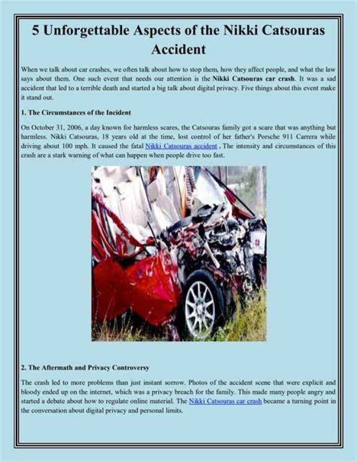 Nikki Catsouras Crash: Unraveling the Tragic Incident That Shook the Internet