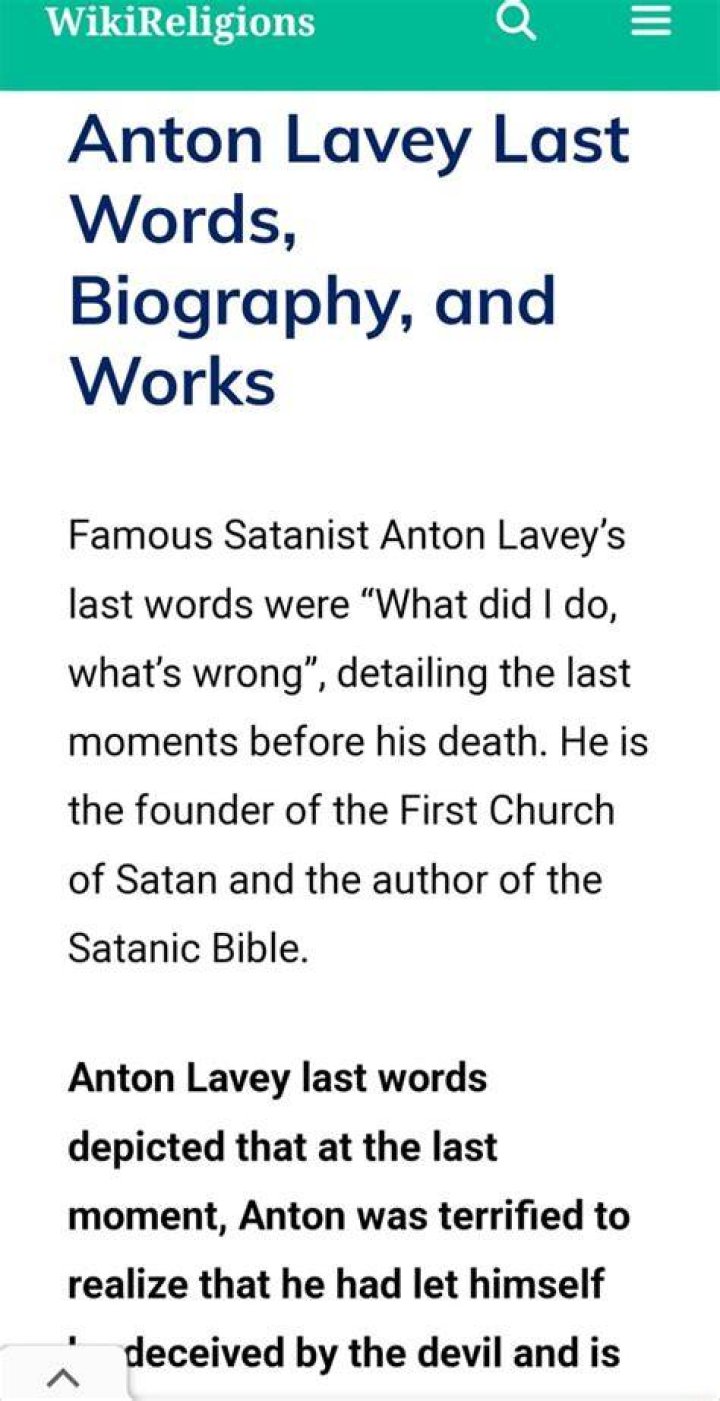Unveiling Anton LaVey's Last Words: The Legacy of the Founder of the Church of Satan